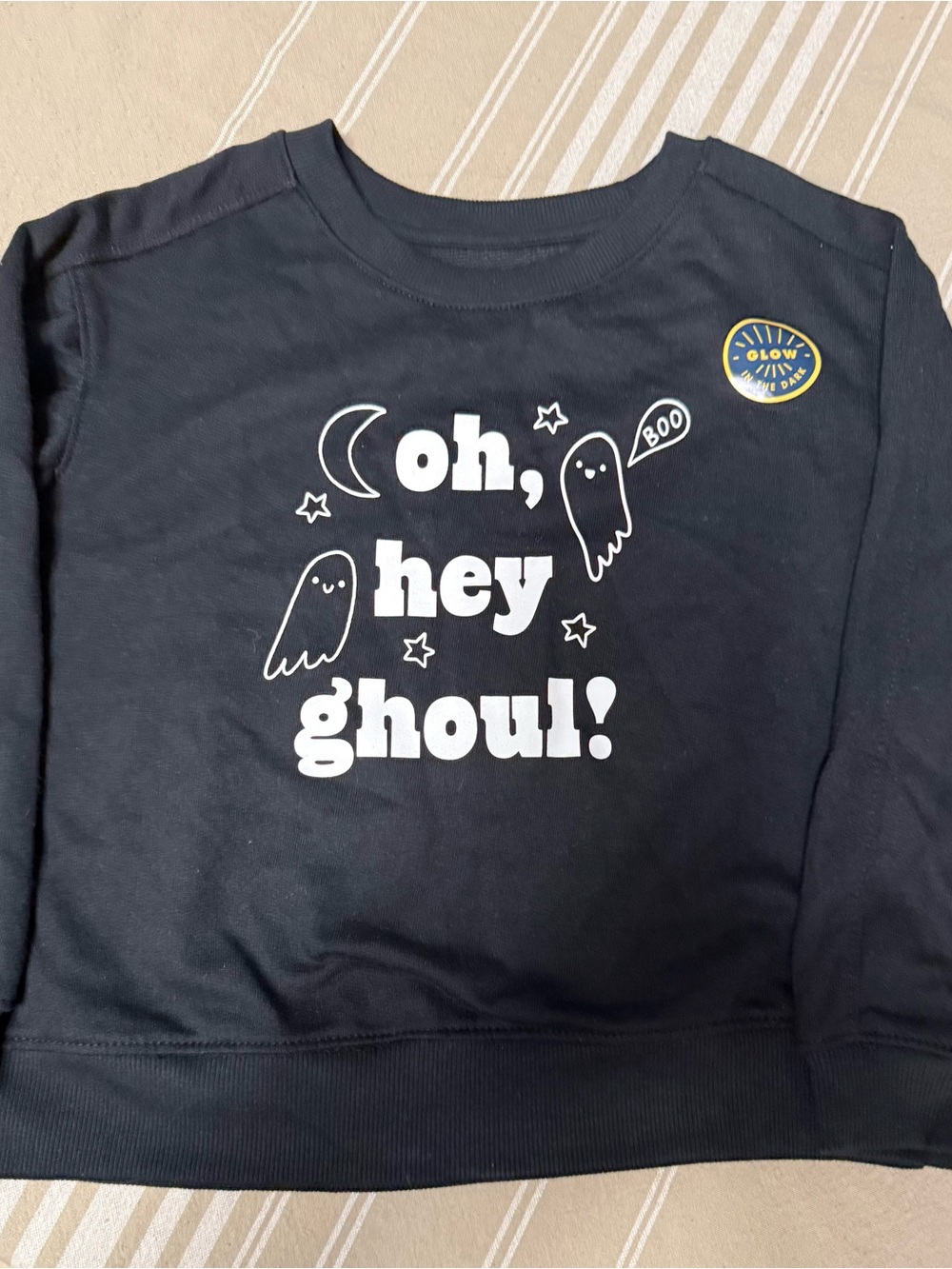Cat & Jack Black "oh, hey ghoul!" Glow Graphic Sweatshirt